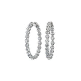 10.50ct Diamond 14K Gold Inside Outside Hoops Earrings