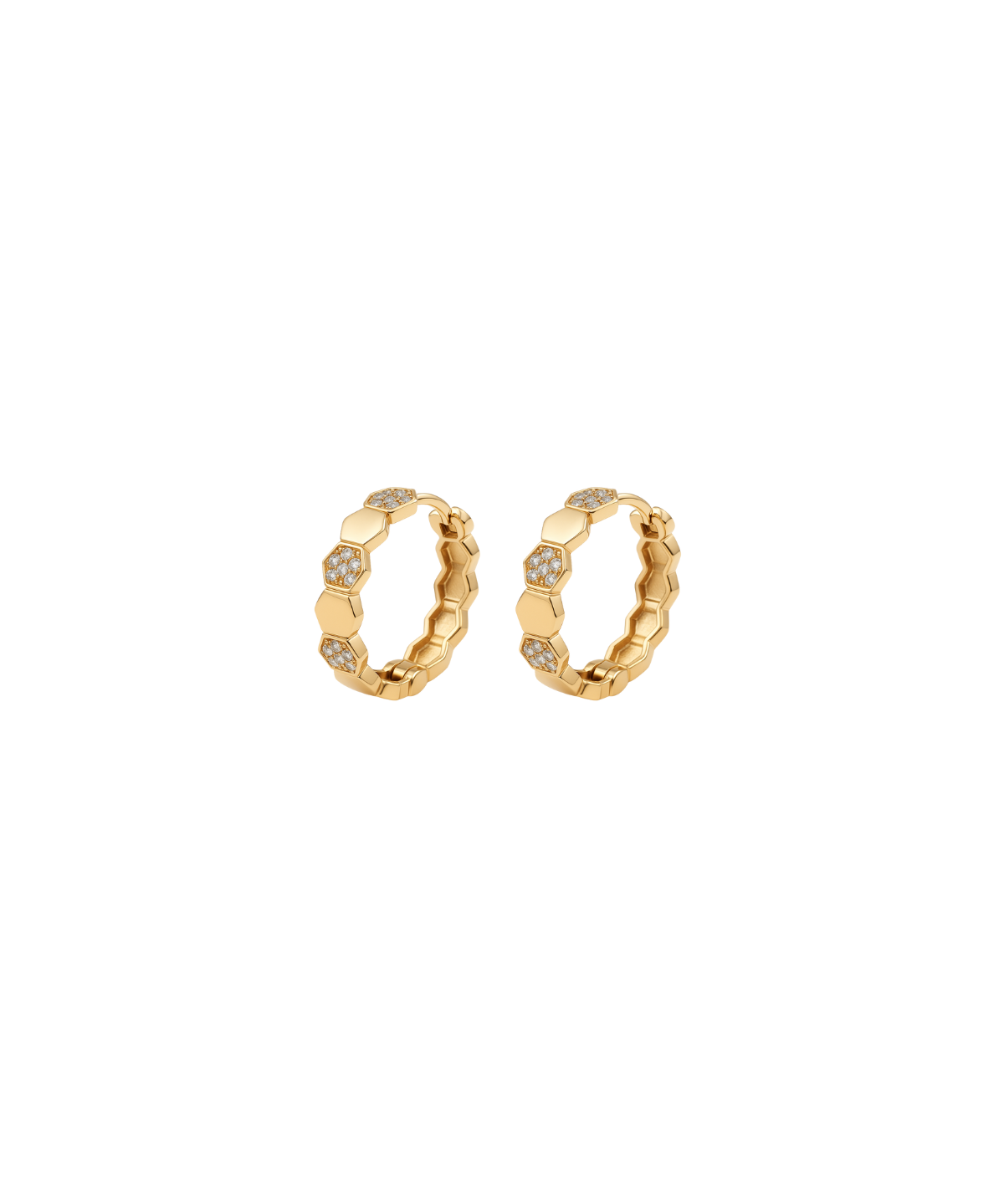 0.28ct Diamond 14K Gold Hoop Earrings