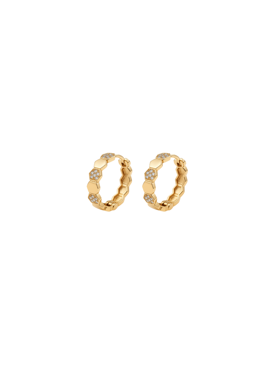 0.28ct Diamond 14K Gold Hoop Earrings