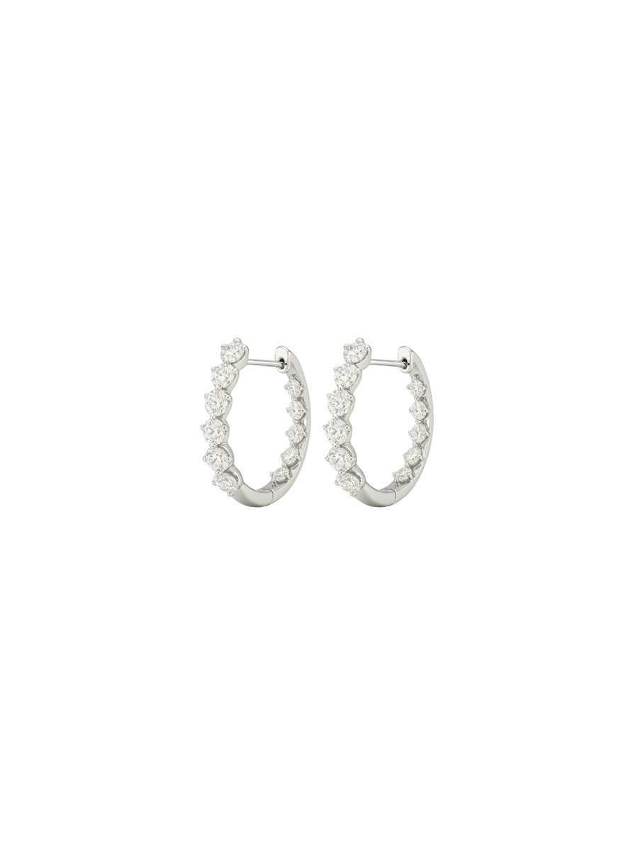 2.14ct Diamond 14K Gold Hoop Earrings