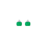 1.64ct Emerald Diamond 18K Gold Stud Earrings