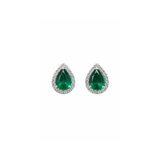 1.70ct Emerald Diamond 18K Gold Pear Earrings