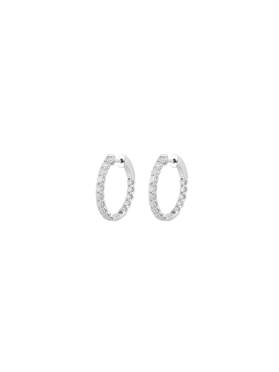 1.00ct Diamond 18K Gold Hoop Earrings