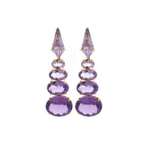 15.80ct Ombre Amethyst 18K Gold Cascade Earrings