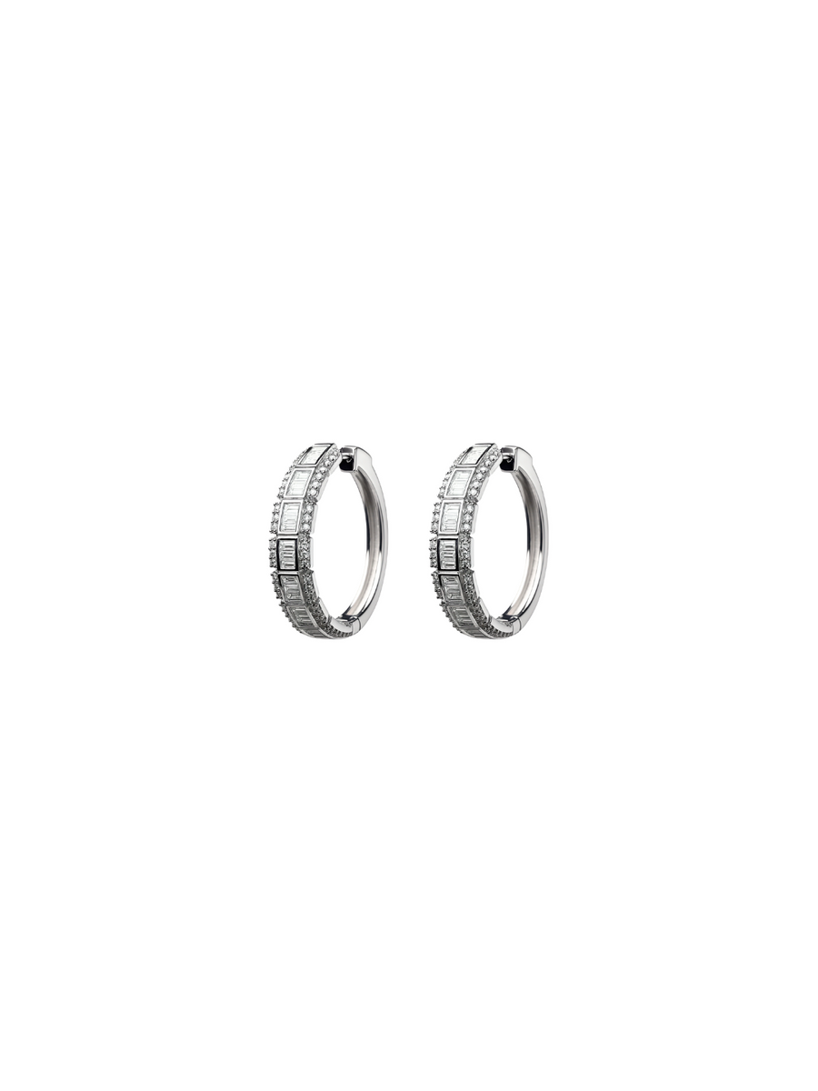 1.35ct Diamond 14K Gold Hoop Earrings