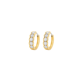 0.94ct Diamond 14K Gold Half Bezel Hoop Earrings