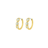 0.45ct Diamond 14K Gold Multi Shape Hoop Earrings