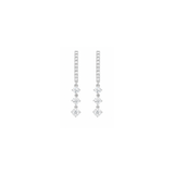 0.82ct Diamond 18K Gold Dangle Round Drop Hoop Earrings