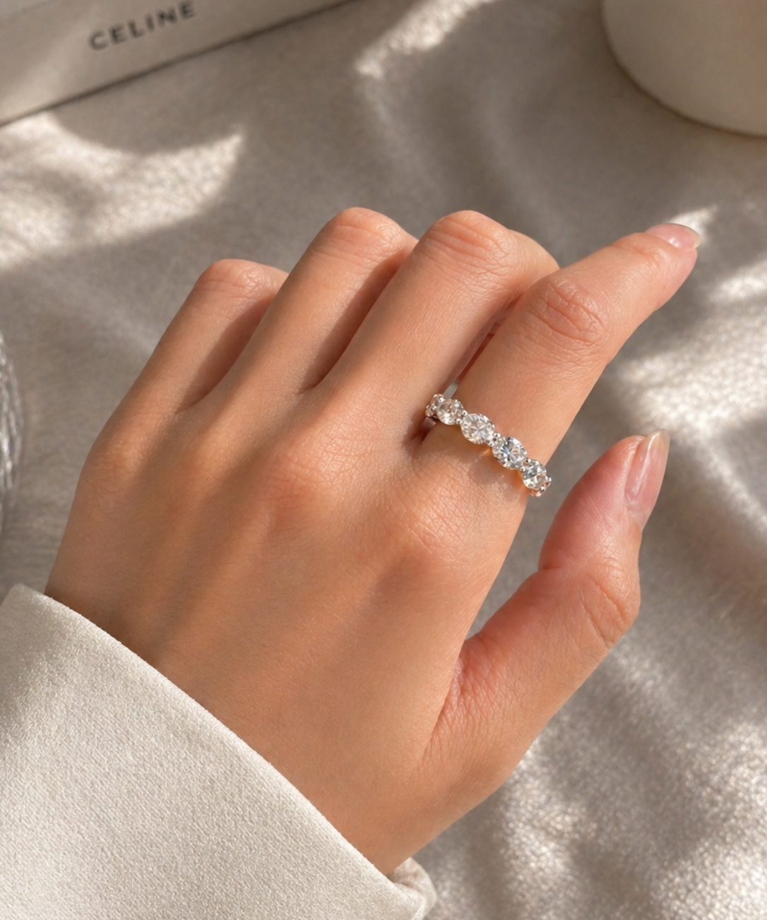 4.51ct Diamond 14K Gold Marquis Eternity Ring