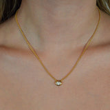 0.58ct Diamond 18K Gold Oval Bead Necklace