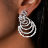 7.0ct Diamond 14K Gold Multi Layered Drop Earrings