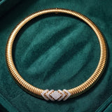 0.77ct Diamond 18K Italian Gold Choker Necklace