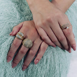 2.15ct Diamond 18K Gold Pave Dome Ring