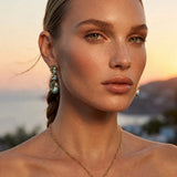 29.92ct Green Amethyst Tsavorita 18K Gold Earrings