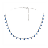 14.01ct Diamond Blue Sapphire 18K Gold Heart Shape Necklace