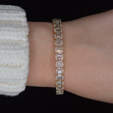 3.15ct Diamond 14K Gold Invisible set Bangle Bracelet