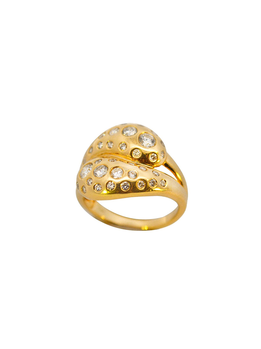 2.09ct Diamond 14K Gold Studded Dome Ring