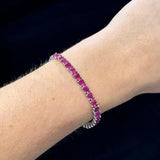 9.30ct Ruby 18K Gold Square Tennis Bracelet