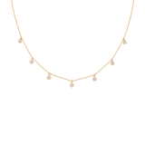 0.67ct Diamond 18K Gold Bezel Drop Stationed Necklace