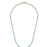 7.70ct Emerald 18K Gold Tennis Necklace
