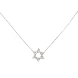 0.20ct Diamond 18K Gold Star of David Necklace