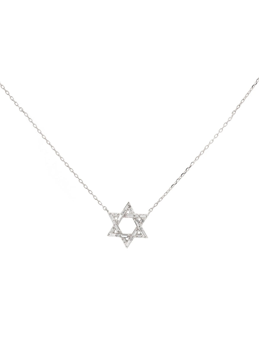 0.20ct Diamond 18K Gold Star of David Necklace