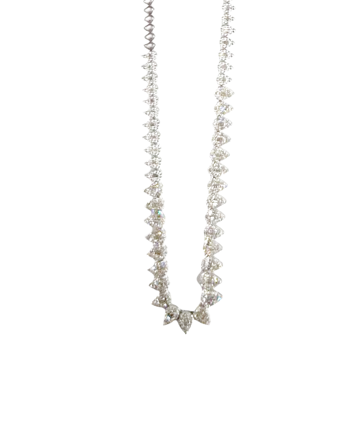 1.62ct Diamond 14K Gold Pear Tennis Necklace