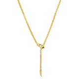 14K Gold Large Snake Wheat Adjustable Lariat Necklace