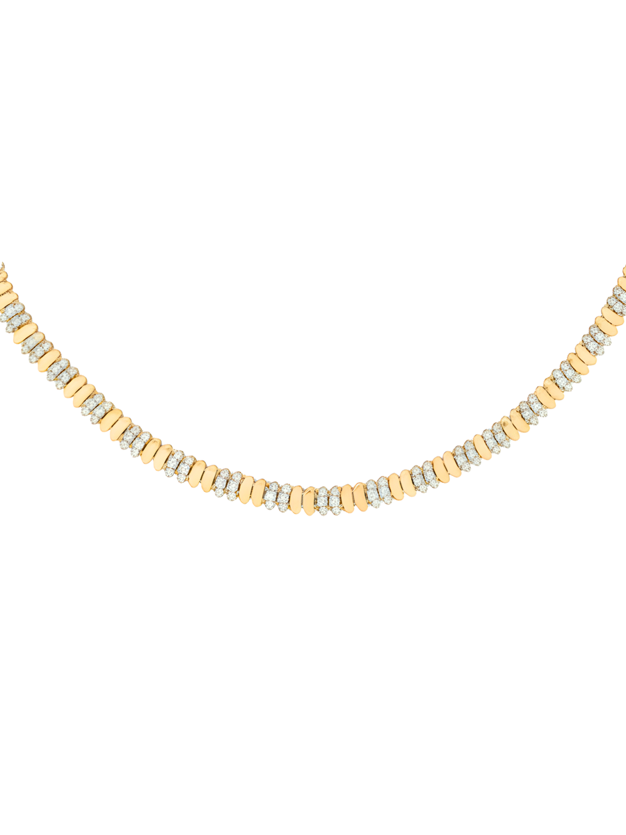 4.49ct Diamond 14K Gold Link Necklace
