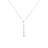 0.38ct Diamond 18K Gold Button Back Lariat Necklace