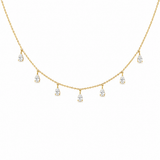 1.04ct Diamond 18K Gold Pear Drop Stationed Necklace