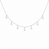 1.08ct Diamond 18K Gold Pear Drop Stationed Necklace