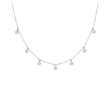 0.72ct Diamond 18K Gold Bezel Drop Stationed Necklace