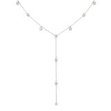 1.00ct Diamond 18K Gold Bezel Lariat Necklace
