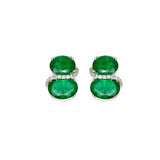 22.56ct Diamond Emerald 18K Gold Statement Earrings