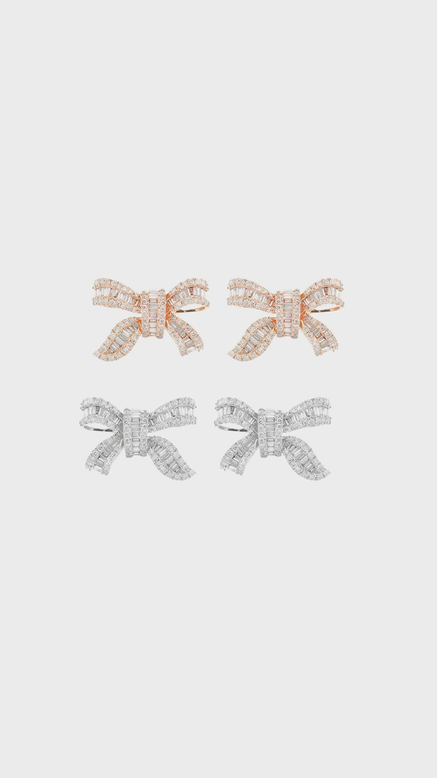 2.00ct Diamond 18K Gold Bow Earrings