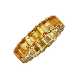 5.56ct Citrine 14K Gold Eternity Ring
