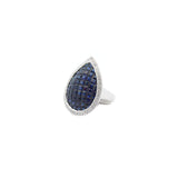 5.75ct Blue Sapphire and Diamond 18K Gold Ring