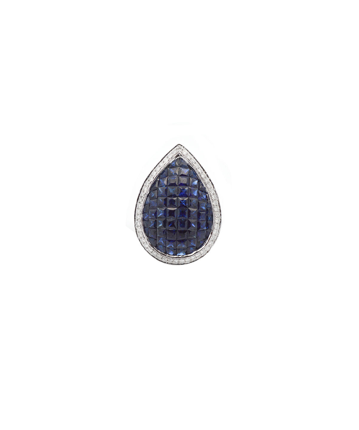 5.75ct Blue Sapphire and Diamond 18K Gold Ring