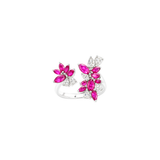 2.7ct Diamond Ruby 18K Gold Bypass Ring