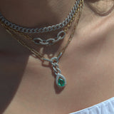 3.91ct Diamond 14K Gold Clip Chain Necklace