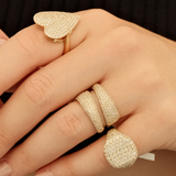 1.37ct Diamond 14K Gold Pave Double Row Ring