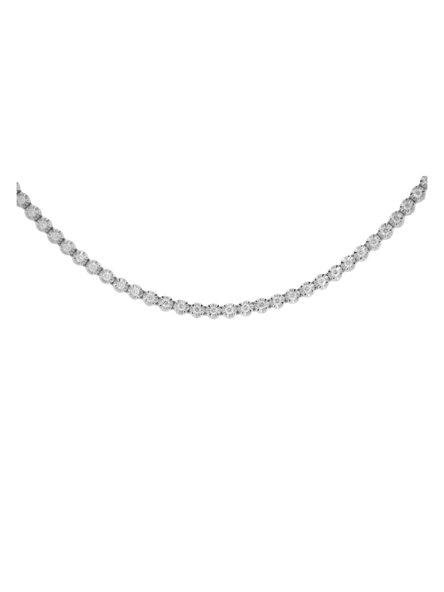 4.21ct Diamond 18K Gold Long Tennis Necklace