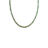 Diamond Emerald 18K Gold Tennis Necklace