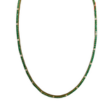 Diamond Emerald 18K Gold Tennis Necklace