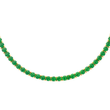 7.11ct Emerald 18K Gold Tennis Necklace