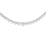26.87ct Diamond 18K Gold Graduated Tennis Necklace