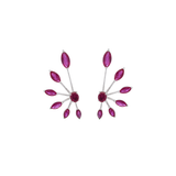 4.20ct Ruby 18K Gold Climber Earrings