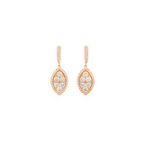 0.76ct Diamond 18K Gold Pave Marquise Dangle Drop Earrings
