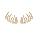 1.82ct Diamond 18K Gold Fire Flames Climber Earrings